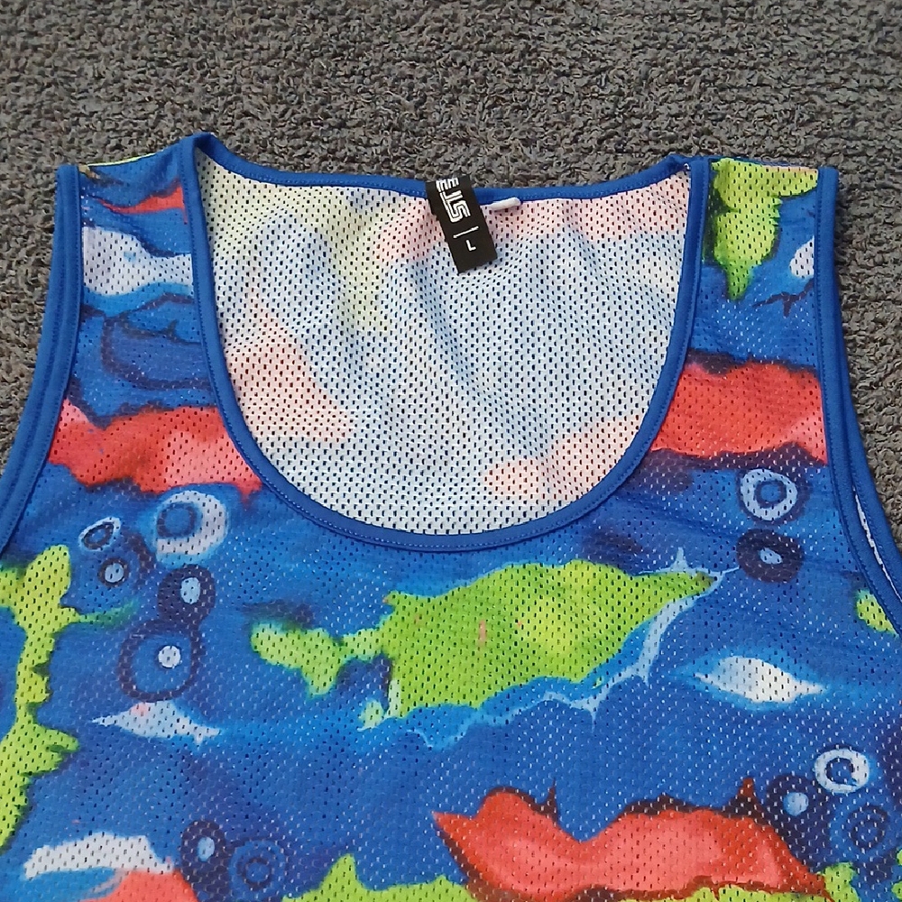 Colorful Abstract Men's Tank Top - Picture 3 of 4